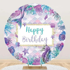 Lofaris Benthos Seahorse Mermaid Round Backdrop For Birthday