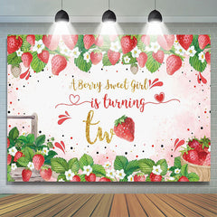 Lofaris Berry Sweet Giral 2nd Birthday Party Backdrop