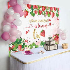 Lofaris Berry Sweet Giral 2nd Birthday Party Backdrop