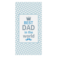 Lofaris Best Dad In The World Blue White Custom Beach Towel