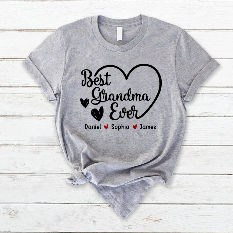 Lofaris Best Grandma Ever Custom Mothers Day Gift T-Shirt