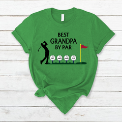 Lofaris Best Grandpa By Par Kids Golf Fathers Day T - Shirt