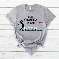 Lofaris Best Grandpa By Par Kids Golf Fathers Day T - Shirt