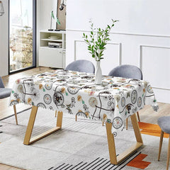 Lofaris Bicycle Clocks Couple Repeat Rectangle Tablecloth