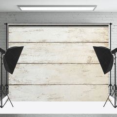 Lofaris Biege Vintage Horizontal Stripe Wood Photo Backdrop