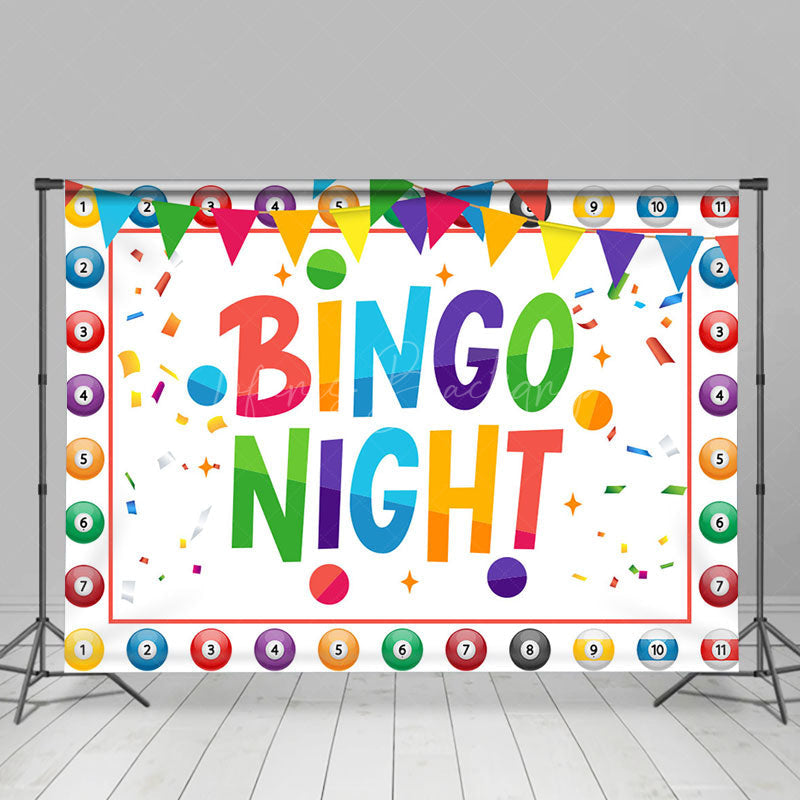 Lofaris Big Lottery Colorful Ball Bingo Night Party Backdrop