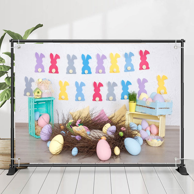 Lofaris Big Nest Rabbit Paper Cuts Eggs Easter Backdrop