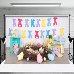 Lofaris Big Nest Rabbit Paper Cuts Eggs Easter Backdrop