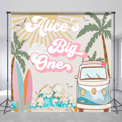 Lofaris Big One Groovy Summer Personalized Birthday Backdrop