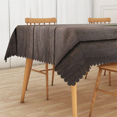 Lofaris Big Sunflower Brown Wooden Board Print Tablecloth