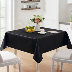 Lofaris Black 108 GSM Satin Banquet Rectangle Tablecloth