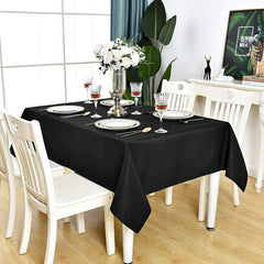 Lofaris Black 150 GSM Polyester Banquet Rectangle Tablecloth