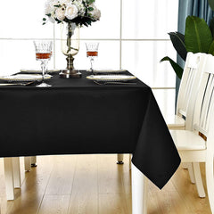 Lofaris Black 150 GSM Polyester Banquet Rectangle Tablecloth