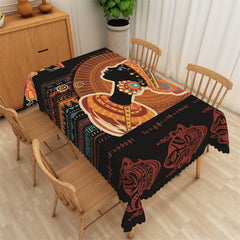 Lofaris Black African Woman Culture Pattern Kitchen Tablecloth