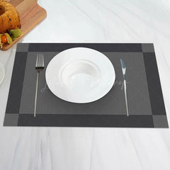 Lofaris Black And Grey Rectangle Square Set Of 4 Placemats