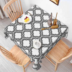 Lofaris Black And White Argyle Patterns Square Tablecloth