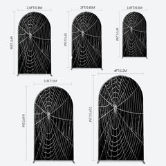 Lofaris Black And White Cobweb Hero Arch Birthday Backdrop