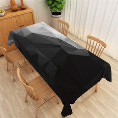 Lofaris Black And White Gradient Geometric Modern Tablecloth