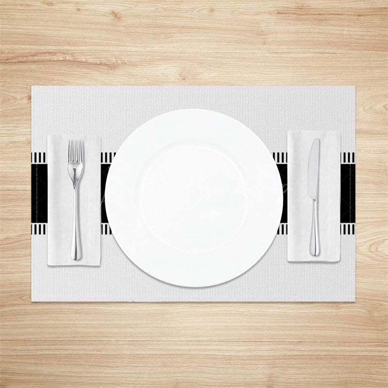 Lofaris Black And White Lines Set Of 4 Placemats For Dinner