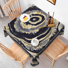 Lofaris Black And Yellow Circle Texture Square Tablecloth