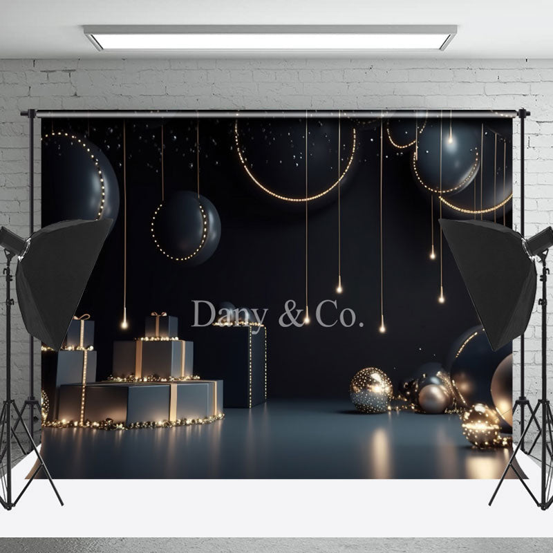 Lofaris Black Balloon LED Light Birthday Photography Backdrop