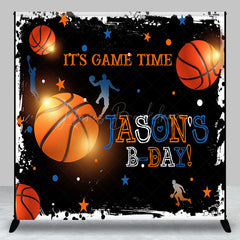 Lofaris Black Basketball Game Time Custom Birthday Backdrop