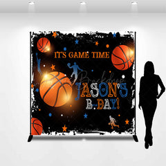 Lofaris Black Basketball Game Time Custom Birthday Backdrop