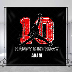 Lofaris Black Basketball Player Dunk 10th Birthday Backdrop