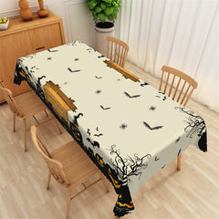 Lofaris Black Bat Pumpkin Halloween Tablecloth Party Decor