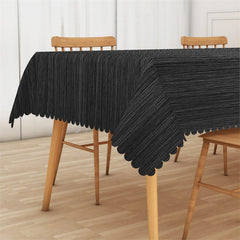 Lofaris Black Wood Grain Gradient Vintage Tablecloth