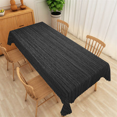 Lofaris Black Wood Grain Gradient Vintage Tablecloth