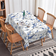 Lofaris Black Branches Blue Flowers Rectangle Tablecloth