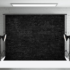 Lofaris Black Brick Wall Portrait Photo Studio Backdrop