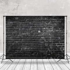 Lofaris Black Brick Wall Portrait Photography Backdrop