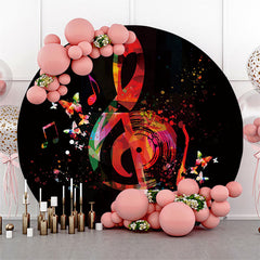 Lofaris Black Butterfly Musical Round Dance Party Backdrop