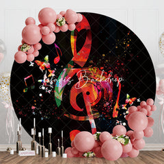 Lofaris Black Butterfly Musical Round Dance Party Backdrop