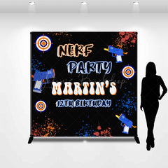 Lofaris Black Custom Name Nerf 12th Birthday Party Backdrop