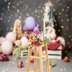 Lofaris Black Doll Balloons Gold Sequins Cake Smash Backdrop