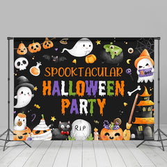 Lofaris Black Ghost Spooktacular Halloween Party Backdrop