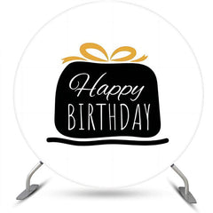 Lofaris Black Gift Morden Simple Round Birthday Backdrop