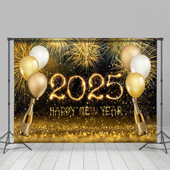 Lofaris Black Gold Balloon Champagne Celebration 2025 Backdrop