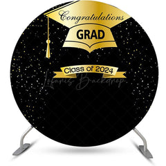 Lofaris Black Gold Class 2024 Round Congrats Grad Backdrop