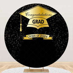 Lofaris Black Gold Class 2024 Round Congrats Grad Backdrop