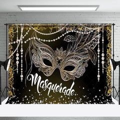 Lofaris Black Gold Diamond Pearl Masquerade Party Backdrop