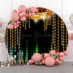 Lofaris Black Gold Disco Stage Musical Round Party Backdrop