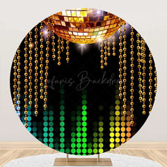 Lofaris Black Gold Disco Stage Musical Round Party Backdrop