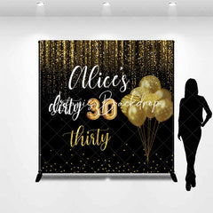 Lofaris Black Gold Glitter Dirty Custom Birthday Backdrop