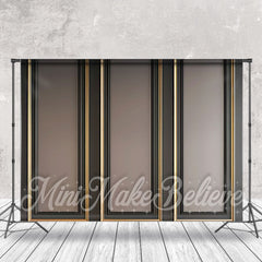 Lofaris Black Gold Grey Luxury Retro Wall Backdrop For Photo