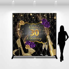 Lofaris Black Gold High Heels Custom 30th Birthday Backdrop