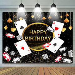 Lofaris Black Gold Poker Dice Casino Happy Birthday Backdrop